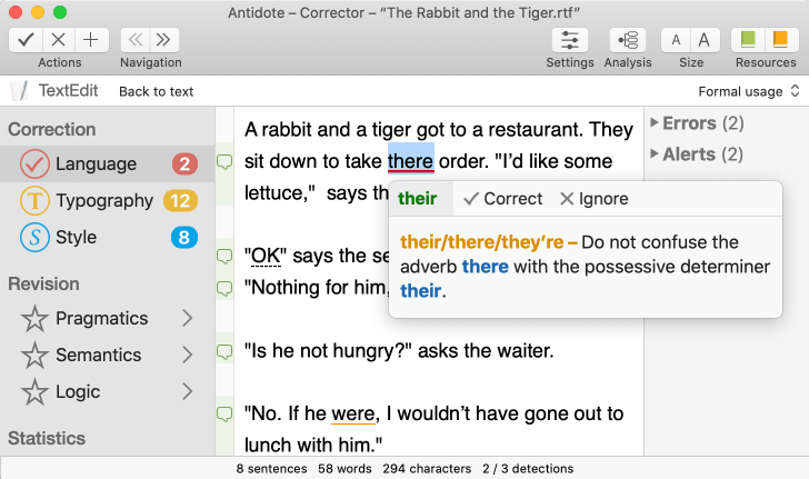 Antidote’s corrector